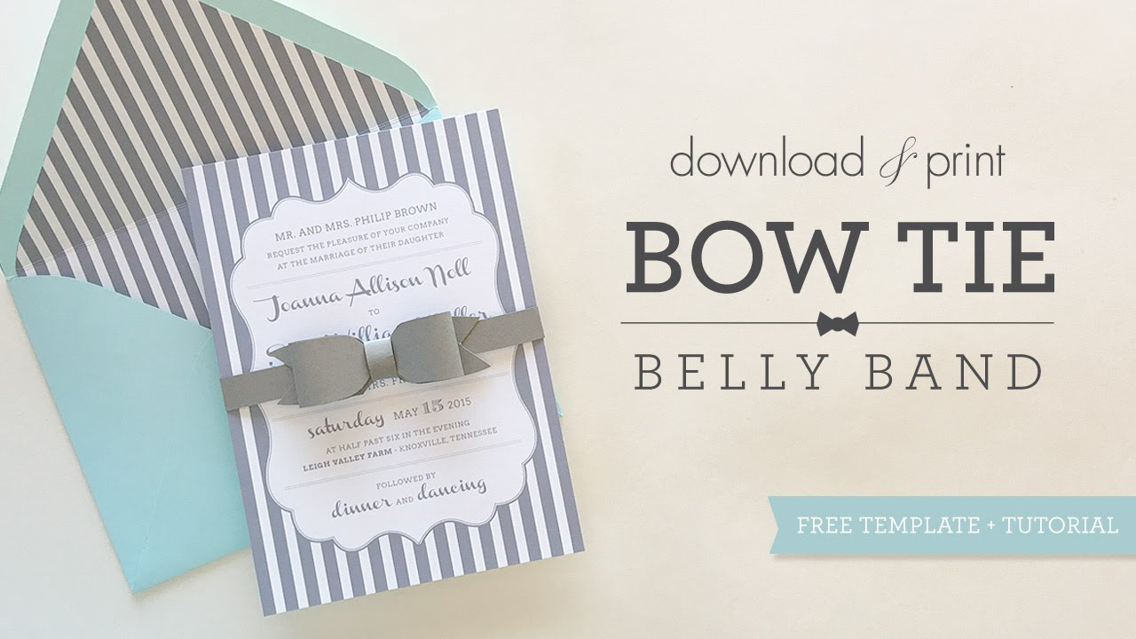 Diy Bow Tie Belly Band | Wedding Invitations regarding Free Printable Belly Band Template