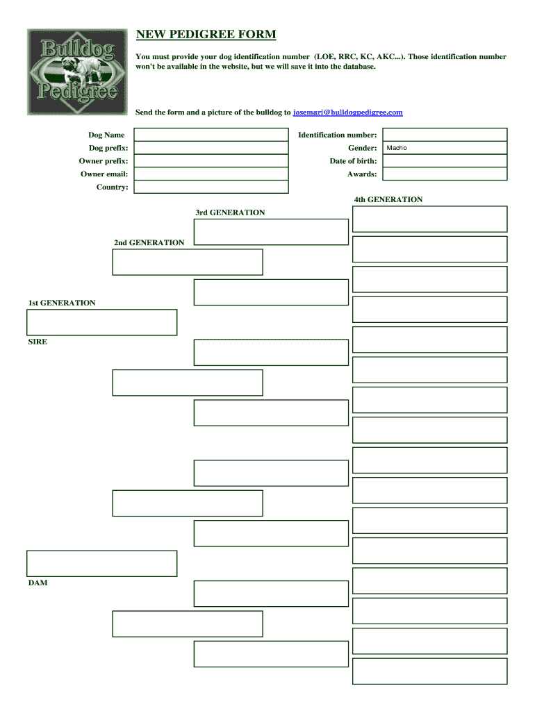 Dog Pedigree Template: Fill Out &amp;amp; Sign Online | Dochub intended for FREE Printable Blank Dog Pedigree Chart