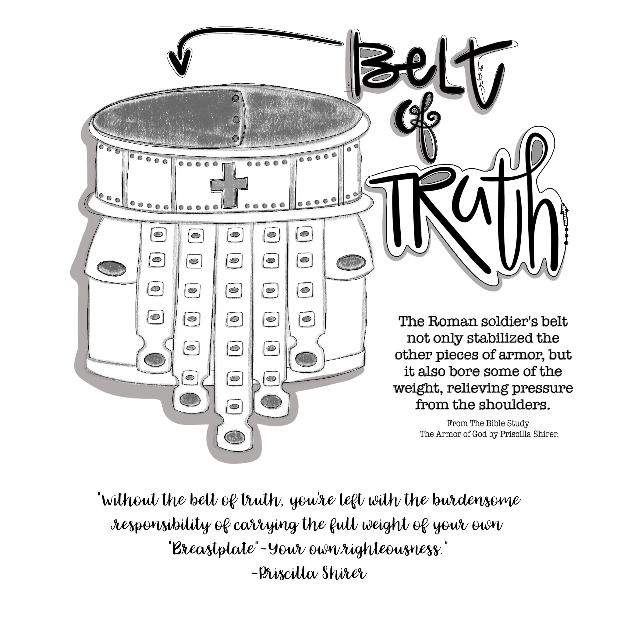 Doodle 101 / Belt Of Truth – 1Arthouse inside FREE Printable Belt of Truth Template