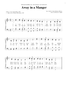 ☆ Away In A Manger | Sheet Music | Piano Score Free Pdf Download throughout FREE Printable Away In A Manger Sheet Music