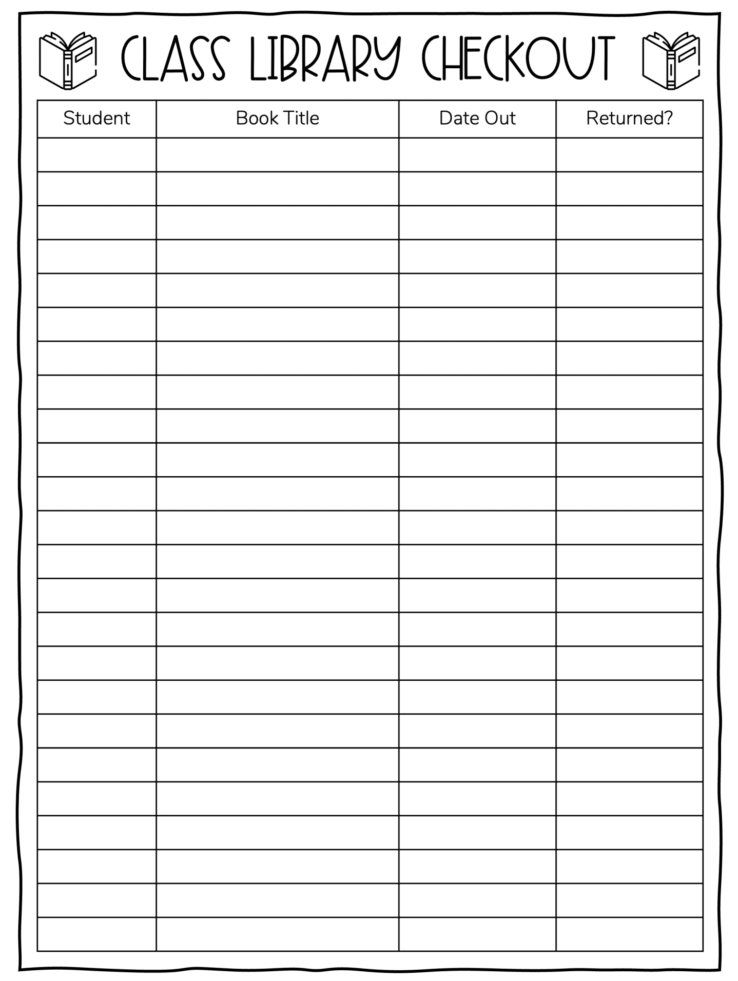 Easy Classroom Library Checkout System - Learn Grow Blossom regarding Free Printable Book Checkout Form
