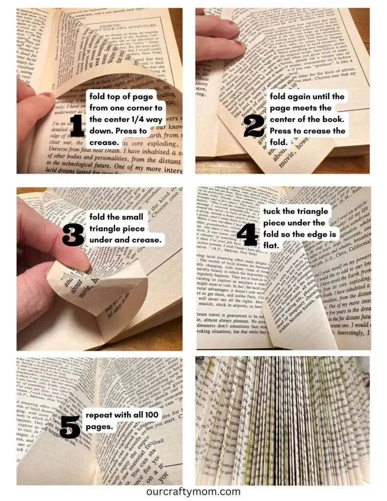Easy Tutorial For Gorgeous Christmas Tree Folded Book Art within FREE Printable Book Folding Templates