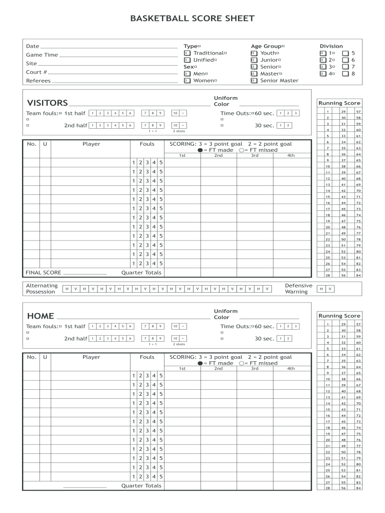 Editable Basketball Stat Sheet Excel: Fill Out &amp;amp; Sign Online | Dochub regarding Free Printable Basketball Score Sheet Template