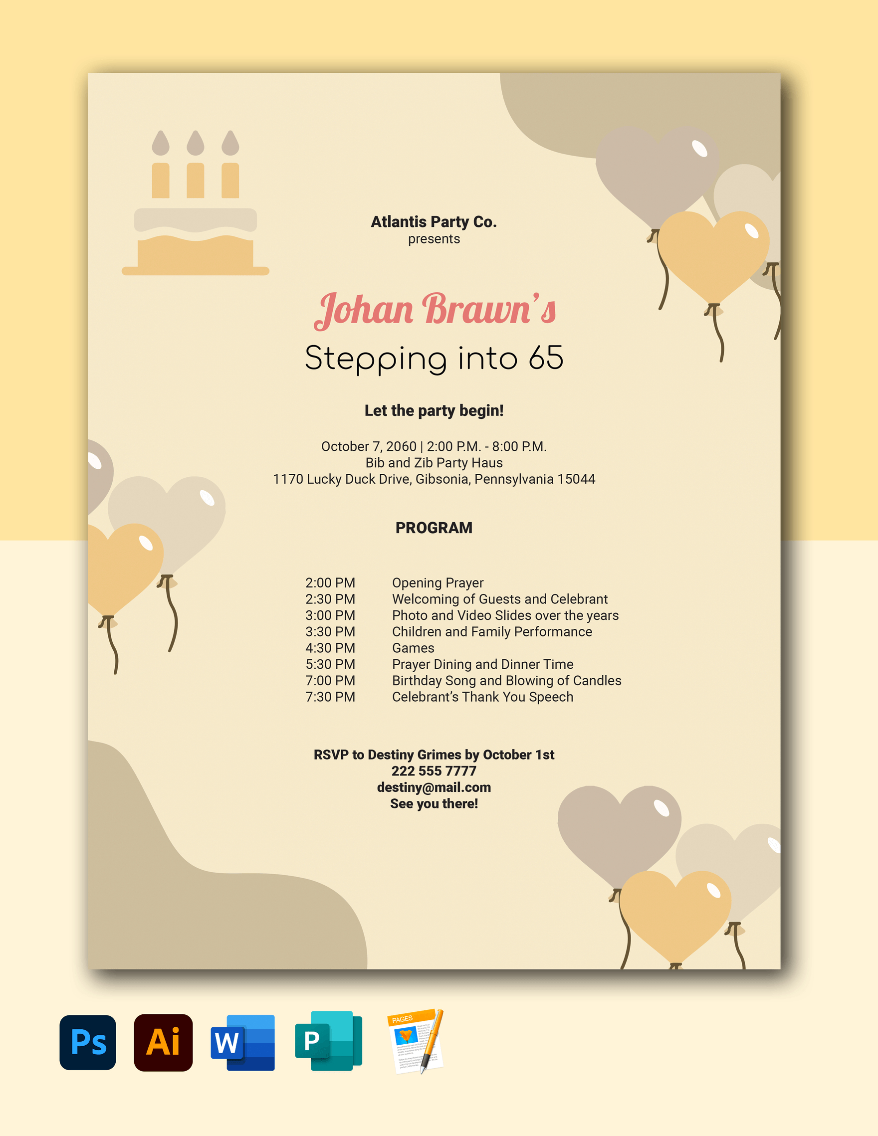 Editable Birthday Program Templates In Word To Download with regard to FREE Printable Birthday Program Templates