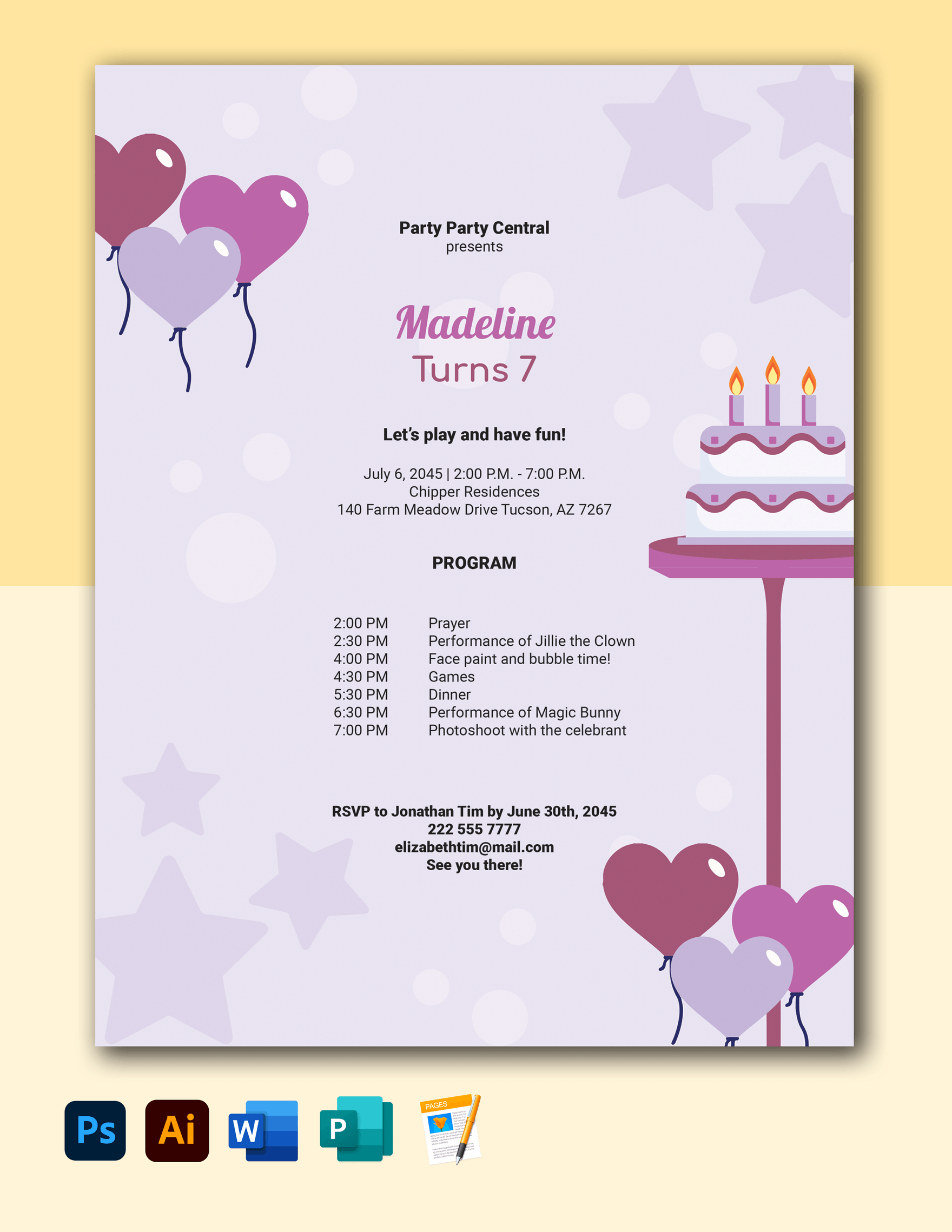 Editable Birthday Program Templates In Word To Download within FREE Printable Birthday Program Templates