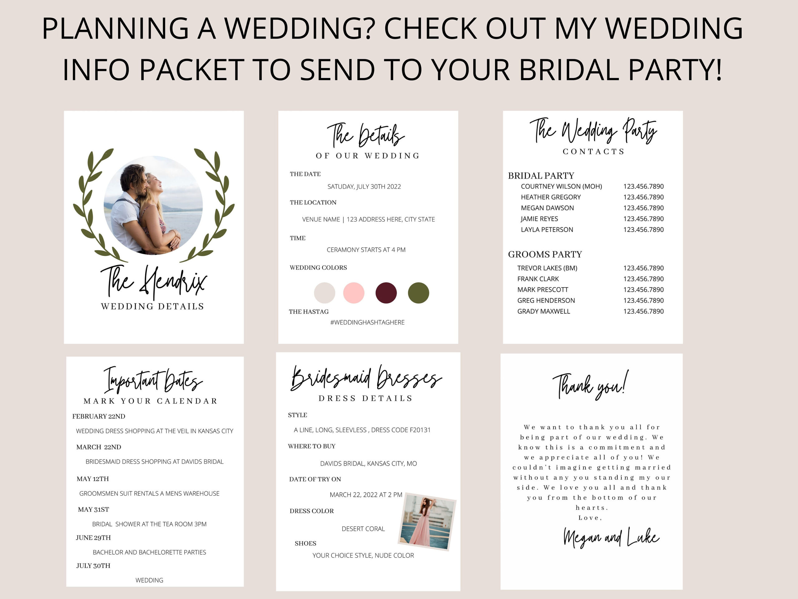 Editable Bridesmaid Info Sheet Template, Bridal Party Information throughout FREE Printable Bridesmaid Information Sheet