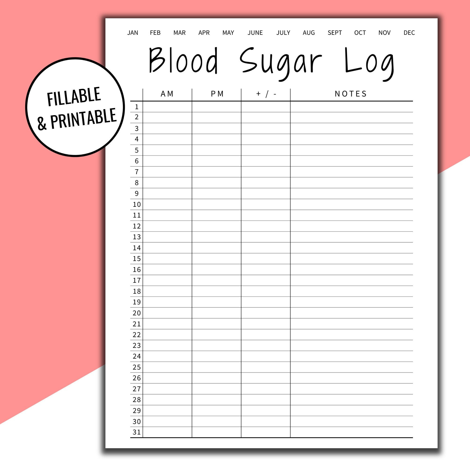 Editable &amp;amp; Printable Blood Sugar Log, Blood Sugar Reading, Blood inside FREE Printable Blood Sugar Tracking Chart