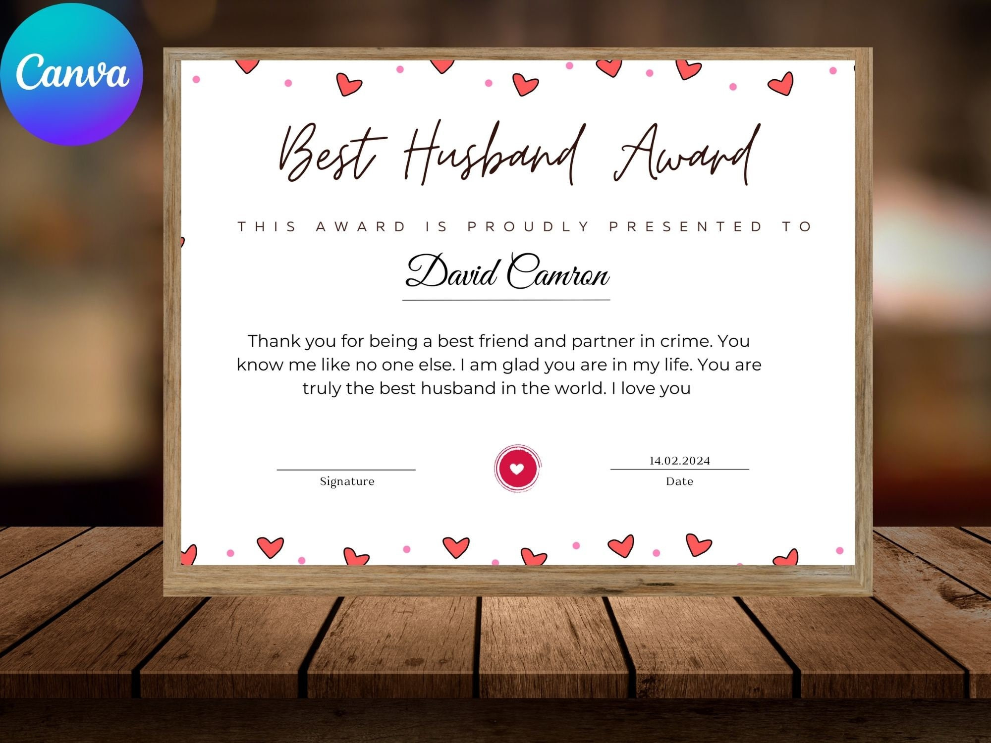 Editable World&amp;#039;S Best Husband Certificate, Appreciation Award with Free Printable Best Husband Certificate