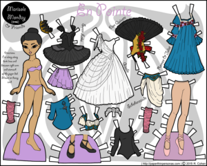 En Pointe: A Color Ballerina Paper Doll for FREE Printable Ballerina Paper Dolls