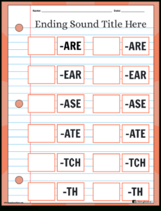 Ending Sounds Worksheets: Create Yours With Storyboard That with Free Printable Beginning Middle End Sounds Kindergarten Worksheets