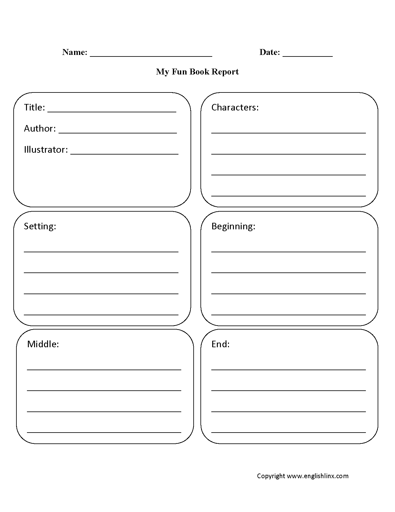 Englishlinx | Book Report Worksheets with regard to FREE Printable Book Report Template 5th Grade