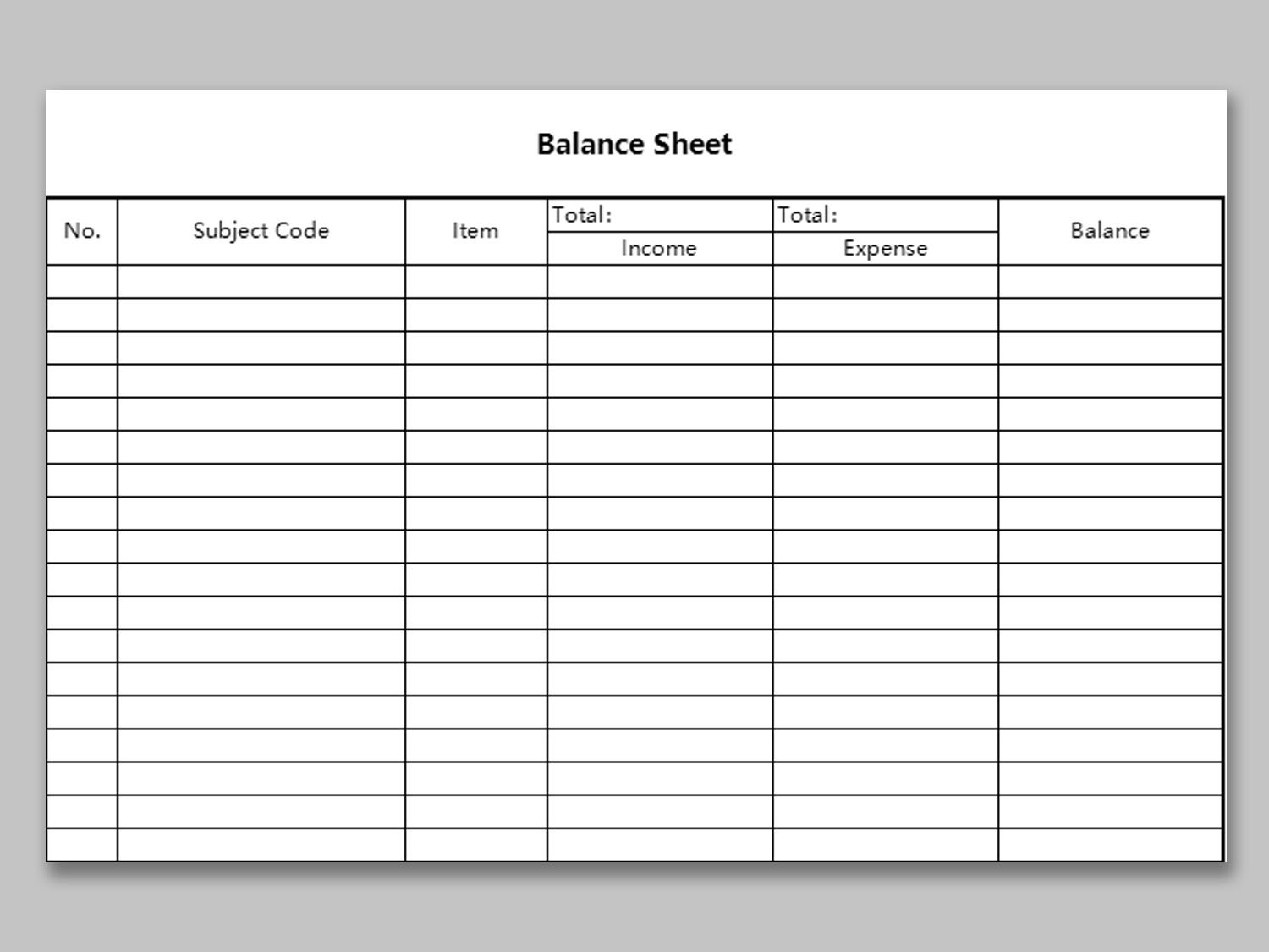 Excel Of Balance Sheet.xlsx | Wps Free Templates in Free Printable Balance Sheet Template