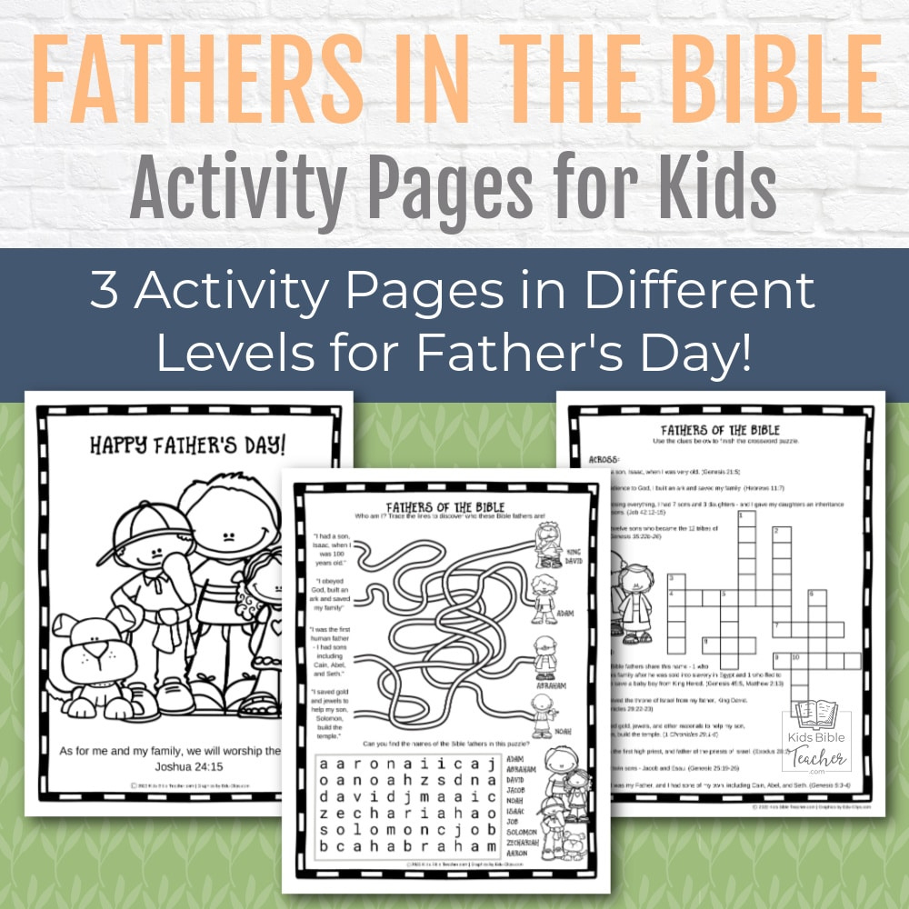 Fathers In The Bible Activity Pages - Kids Bible Teacher throughout Free Printable Bible Activities For Kids