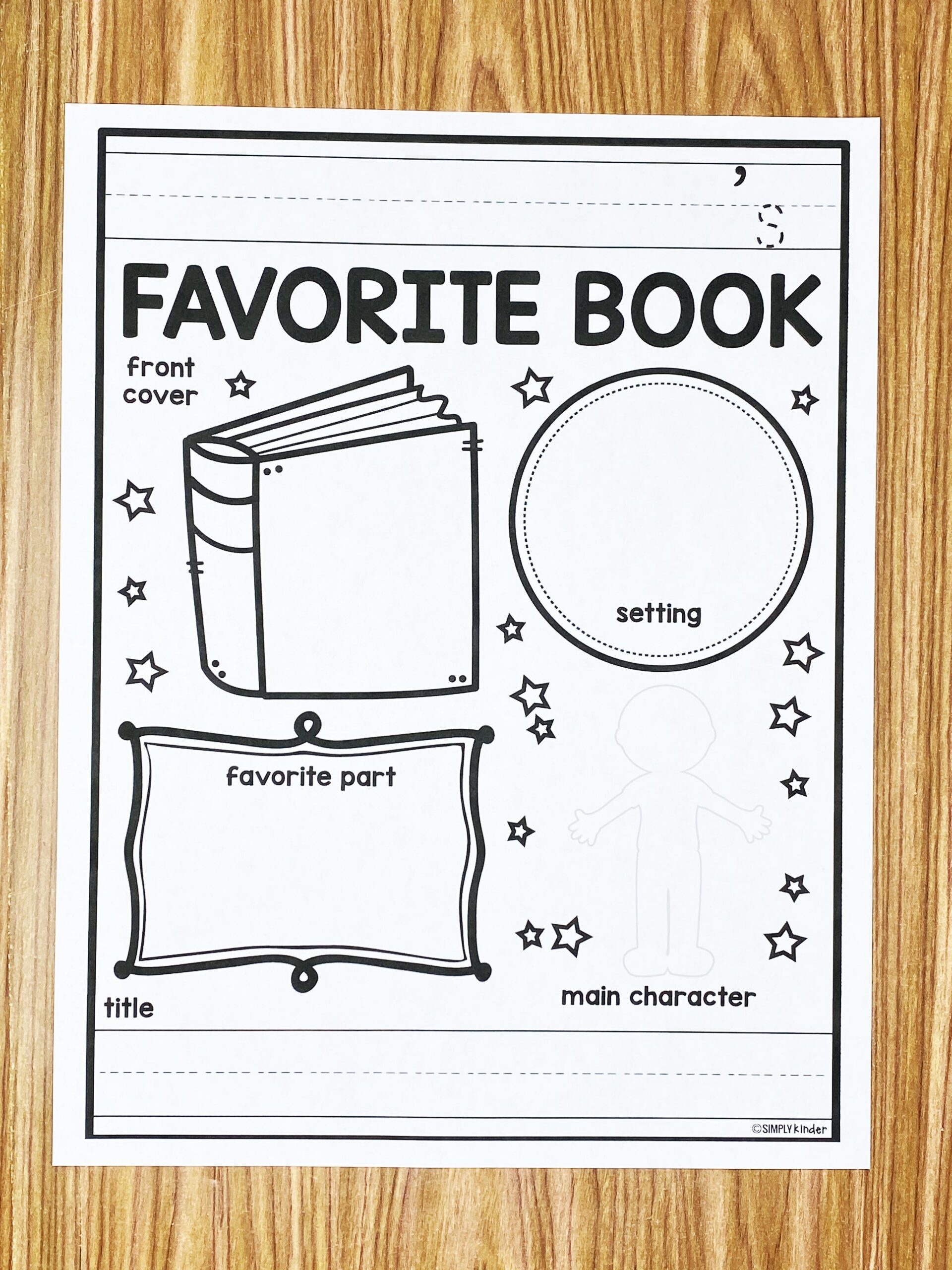 Favorite Book Free Printable - Simply Kinder with Free Printable Books For Pre K