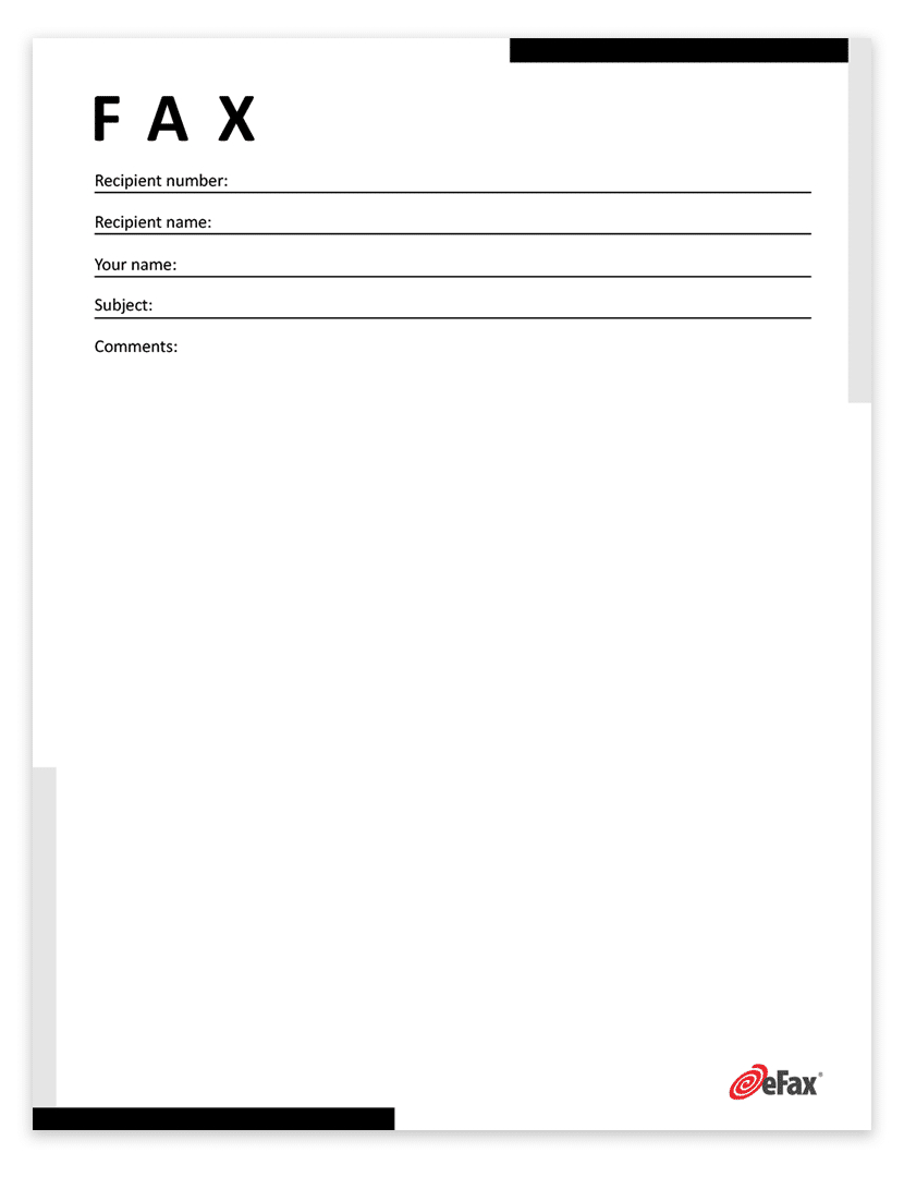 Fax Cover Sheet: Free And Ready To Use Templates | Efax inside Free Printable Blank Fax Cover Sheet