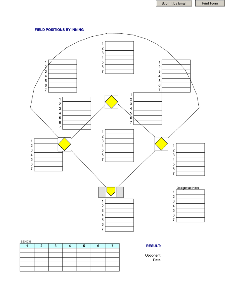 Field Positionsinning Form - Fill Online, Printable, Fillable in Free Printable Baseball Depth Chart