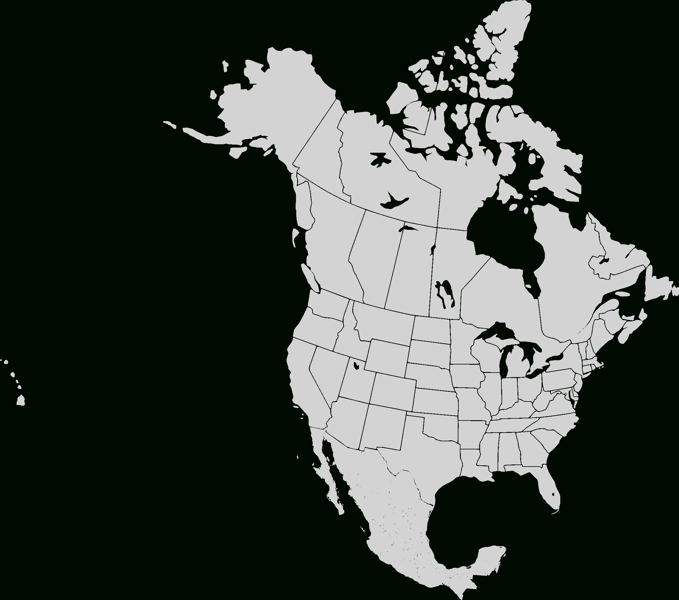 File:north America Blank Range Map - Wikimedia Commons intended for Free Printable Blank Map Of North America