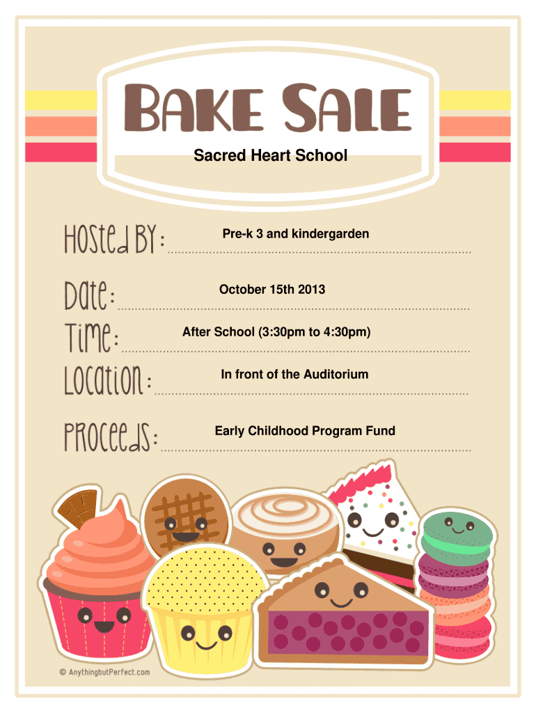Fillable Online Bake Sale Flyer Template Word Fax Email Print intended for FREE Printable Bake Sale Templates