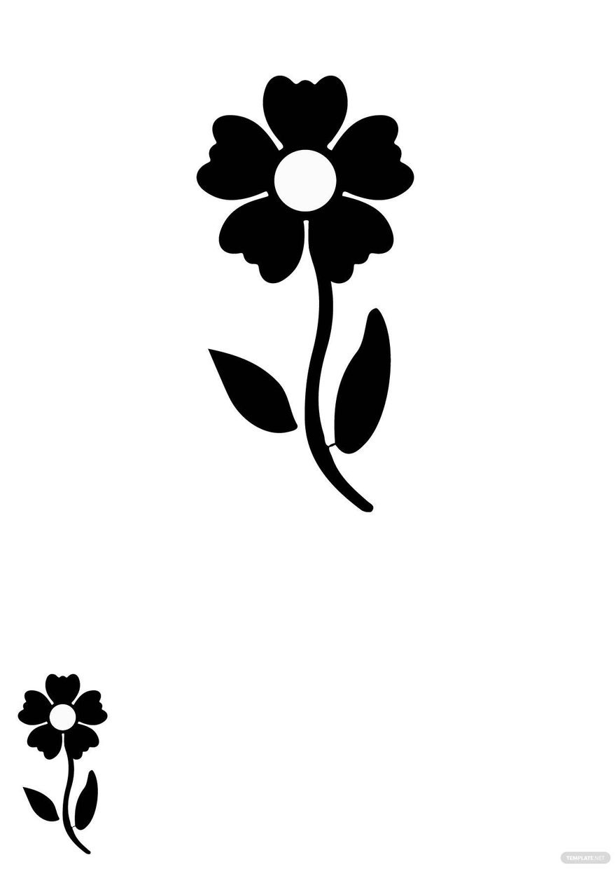 Flower Black And White Coloring Page In Jpg, Pdf, Eps - Download for Free Printable Black And White Flowers