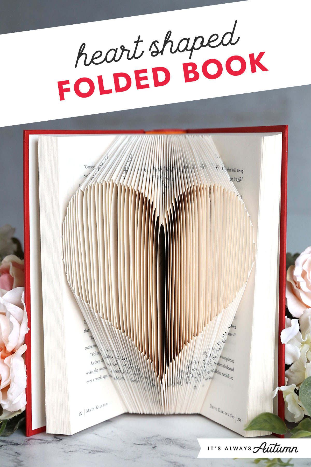 Folded Book Heart {Printable Pattern} - It&amp;#039;S Always Autumn throughout Free Printable Book Folding Patterns