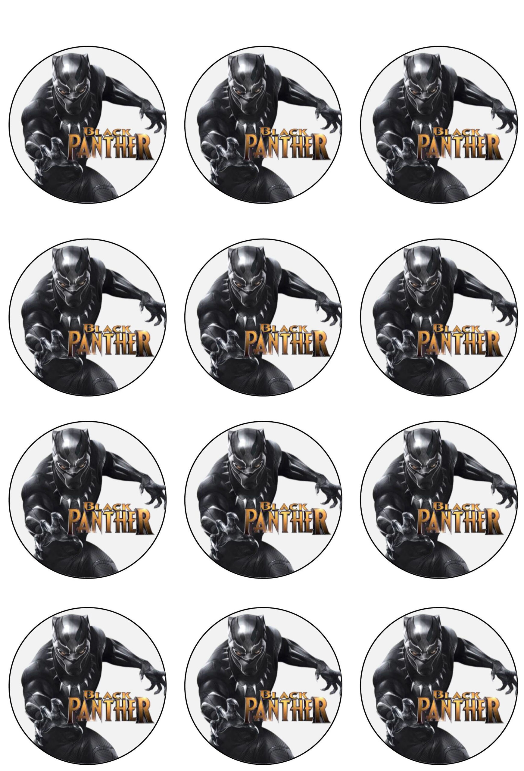 For Boy - Printable Word Searches Black Panther Cake Topper Printable inside Free Printable Black Panther Cupcake Toppers