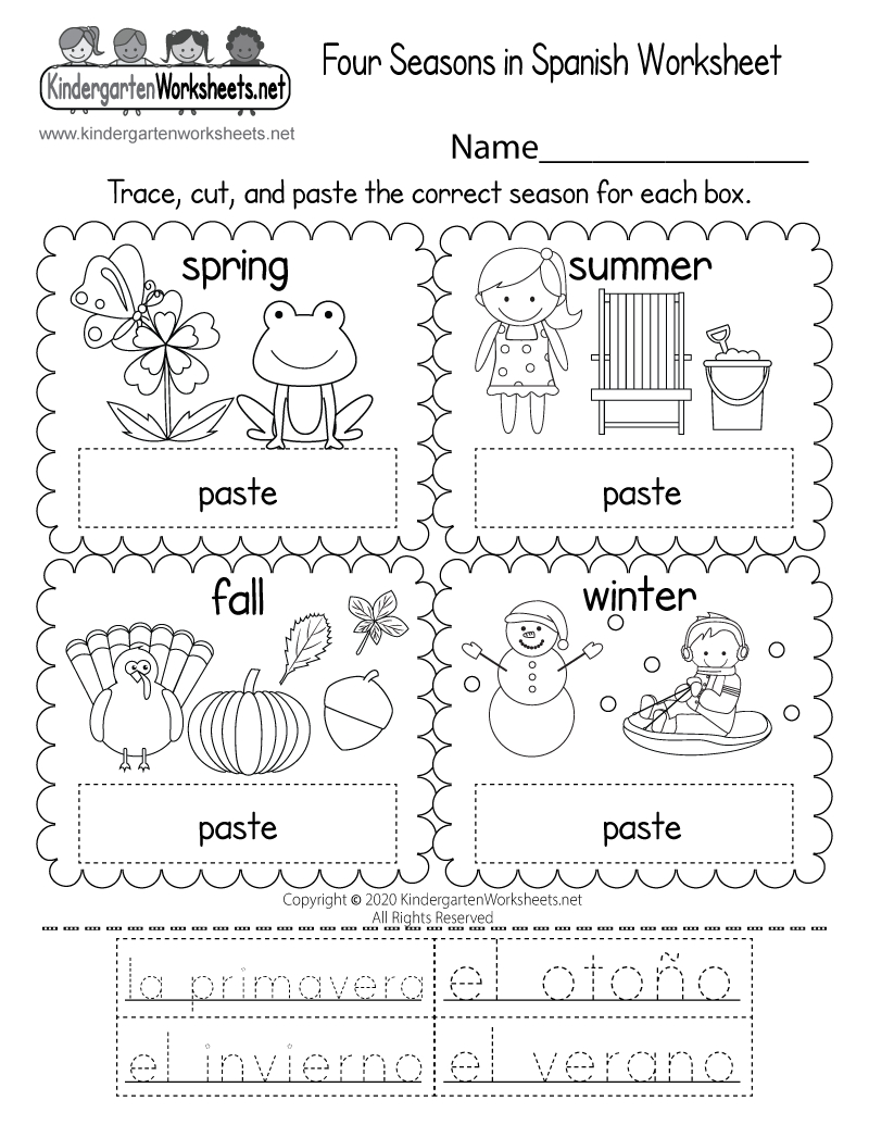 Four Seasons In Spanish Worksheet - Free Printable, Digital, &amp;amp; Pdf with regard to FREE Printable Beginning Spanish Worksheets