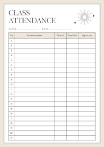 Free And Customizable Attendance Templates in FREE Printable Attendance Sheet Templates