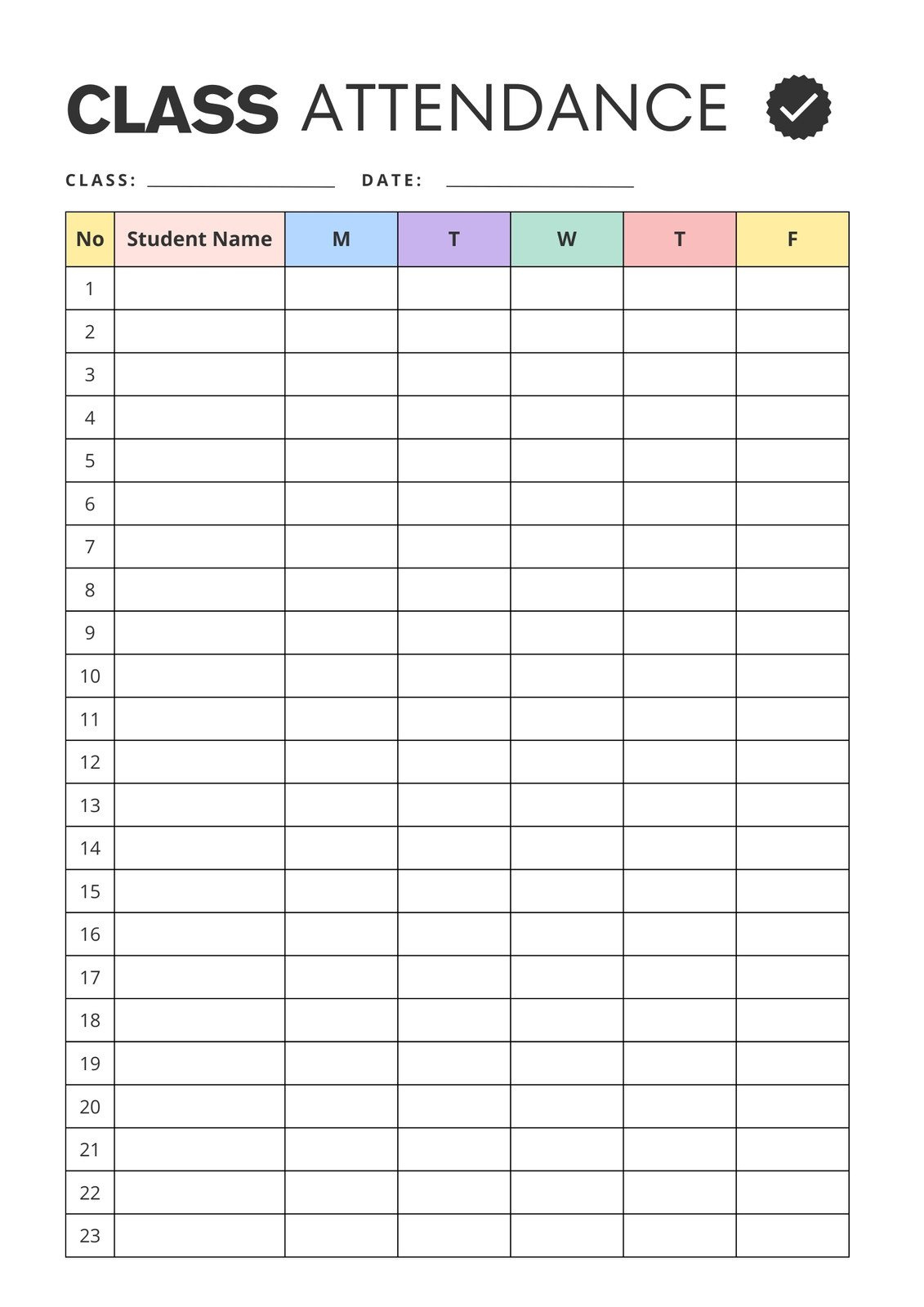 Free And Customizable Attendance Templates pertaining to Free Printable Attendance Sheet Template