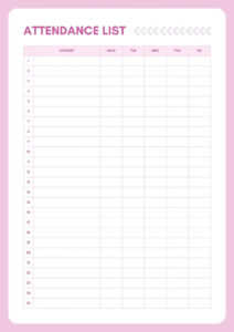 Free And Customizable Attendance Templates regarding FREE Printable Attendance Sheets For Teachers