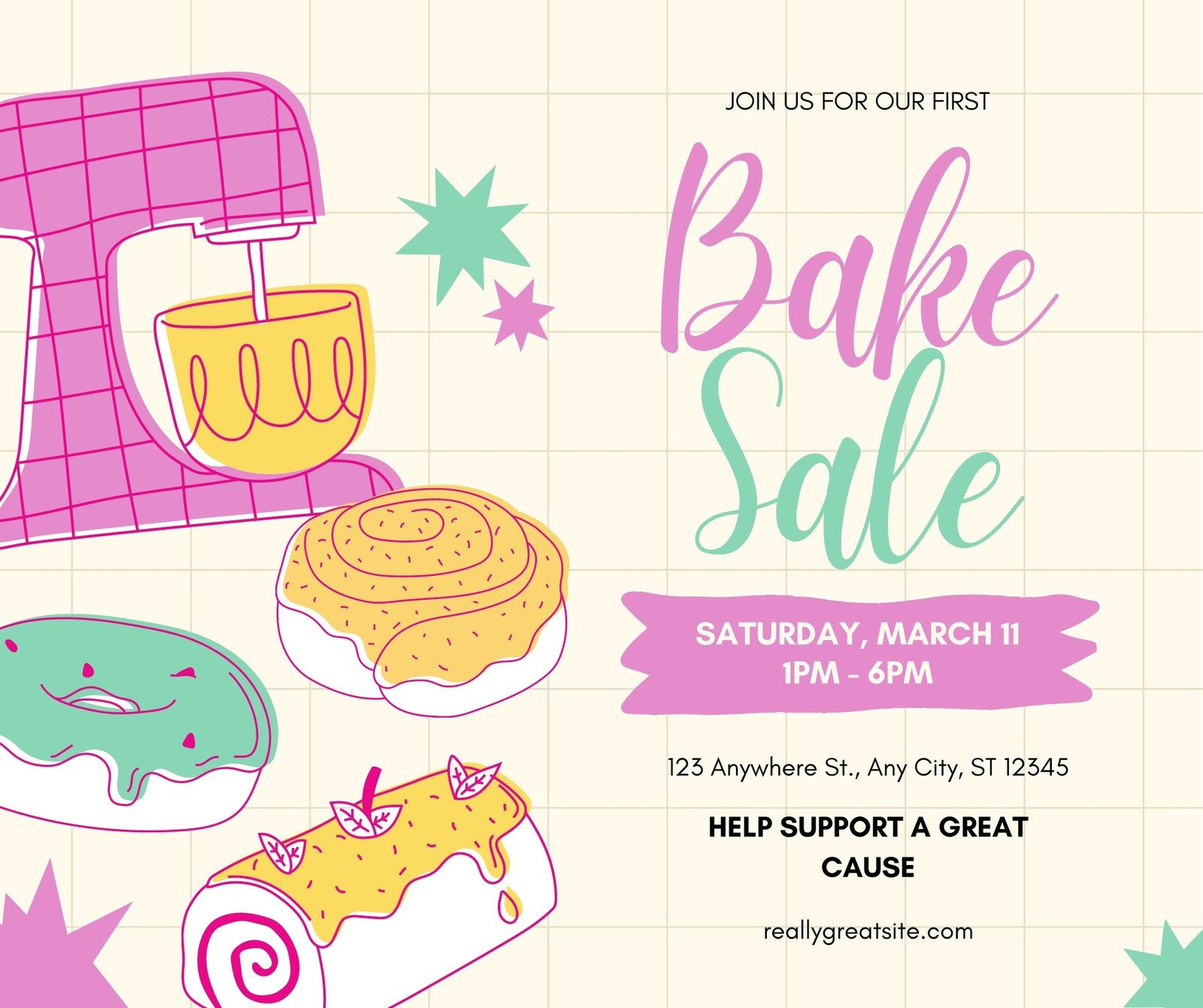 Free And Customizable Bake Sale Templates | Canva inside Free Printable Bake Sale Labels