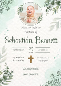 Free And Customizable Baptism Templates | Canva pertaining to FREE Printable Baptism Invitations Templates