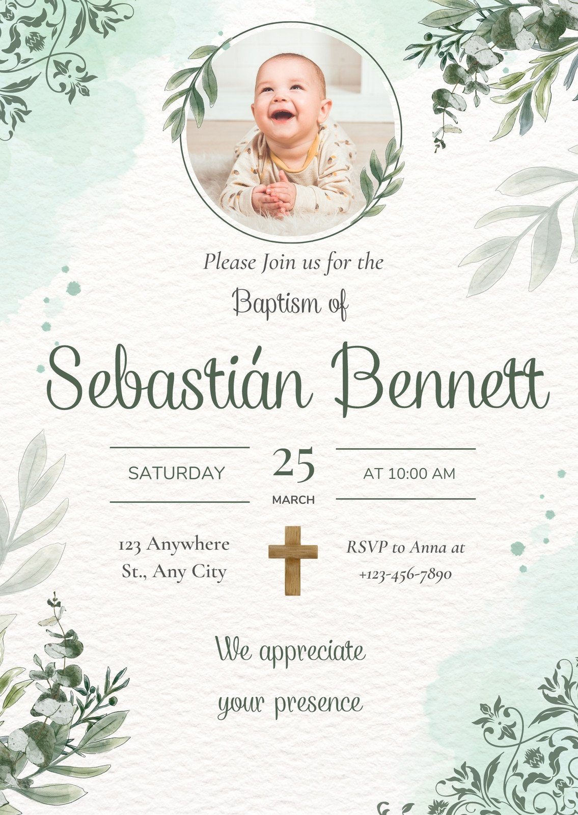 Free And Customizable Baptism Templates | Canva pertaining to FREE Printable Baptism Invitations Templates
