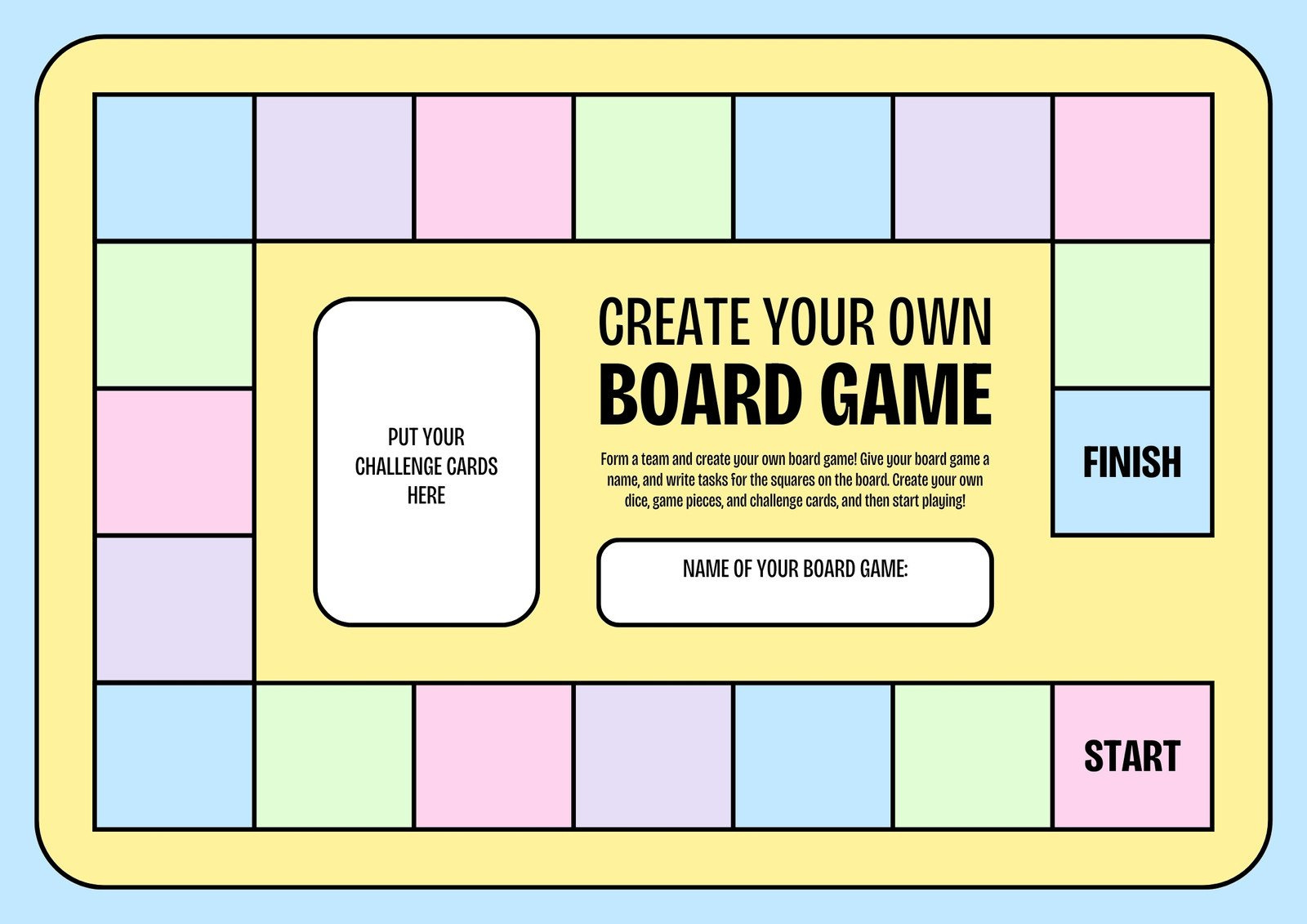 Free And Customizable Board Game Templates | Canva in FREE Printable Board Game Templates