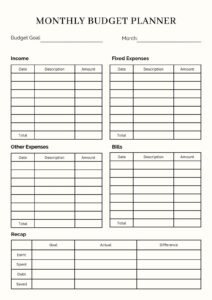 Free And Customizable Budget Templates pertaining to Free Printable Budget Planner Sheets
