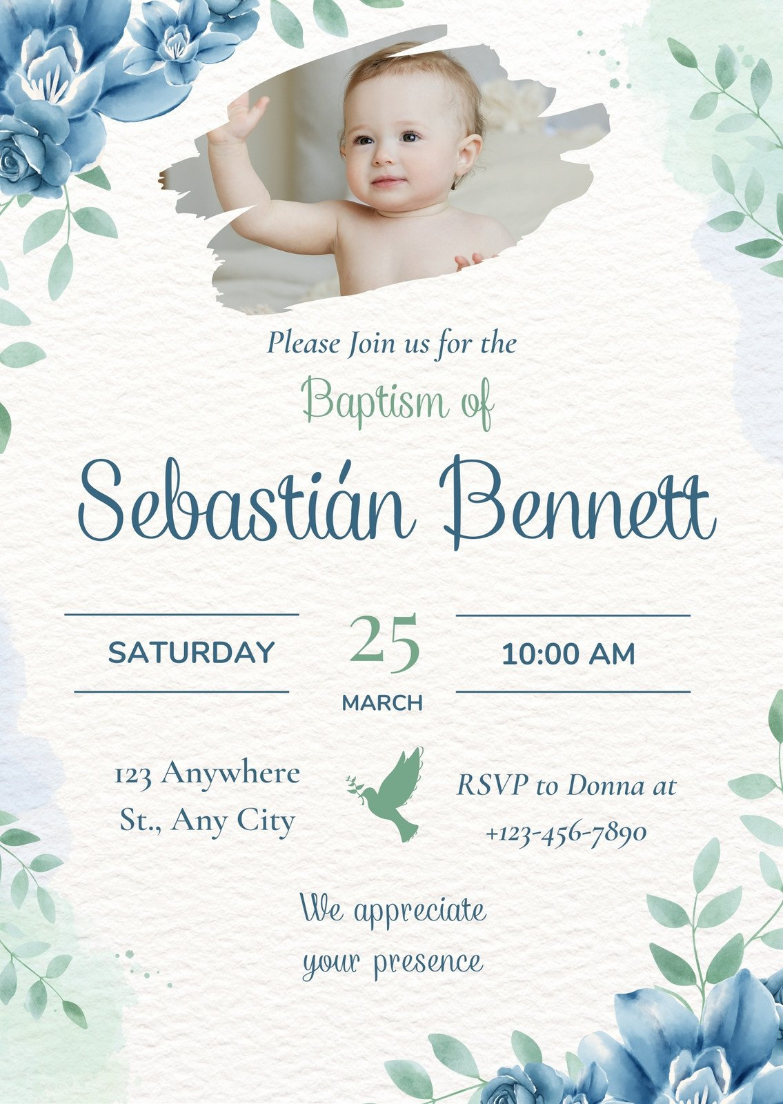 Free And Customizable Christening Templates | Canva with Free Printable Baptism Invitations Templates