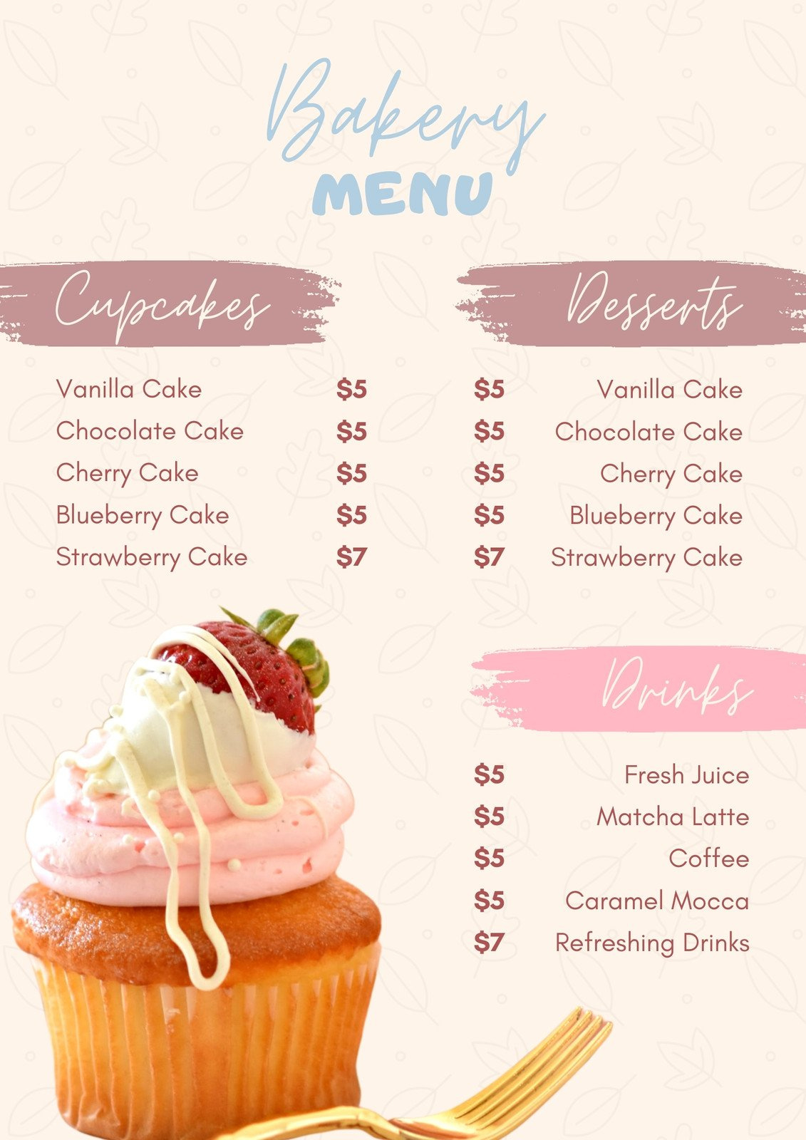 Free And Customizable Delectable Bakery Menu Templates | Canva intended for FREE Printable Bakery Menu Templates