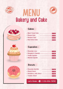 Free And Customizable Delectable Bakery Menu Templates | Canva regarding FREE Printable Bakery Menu Templates