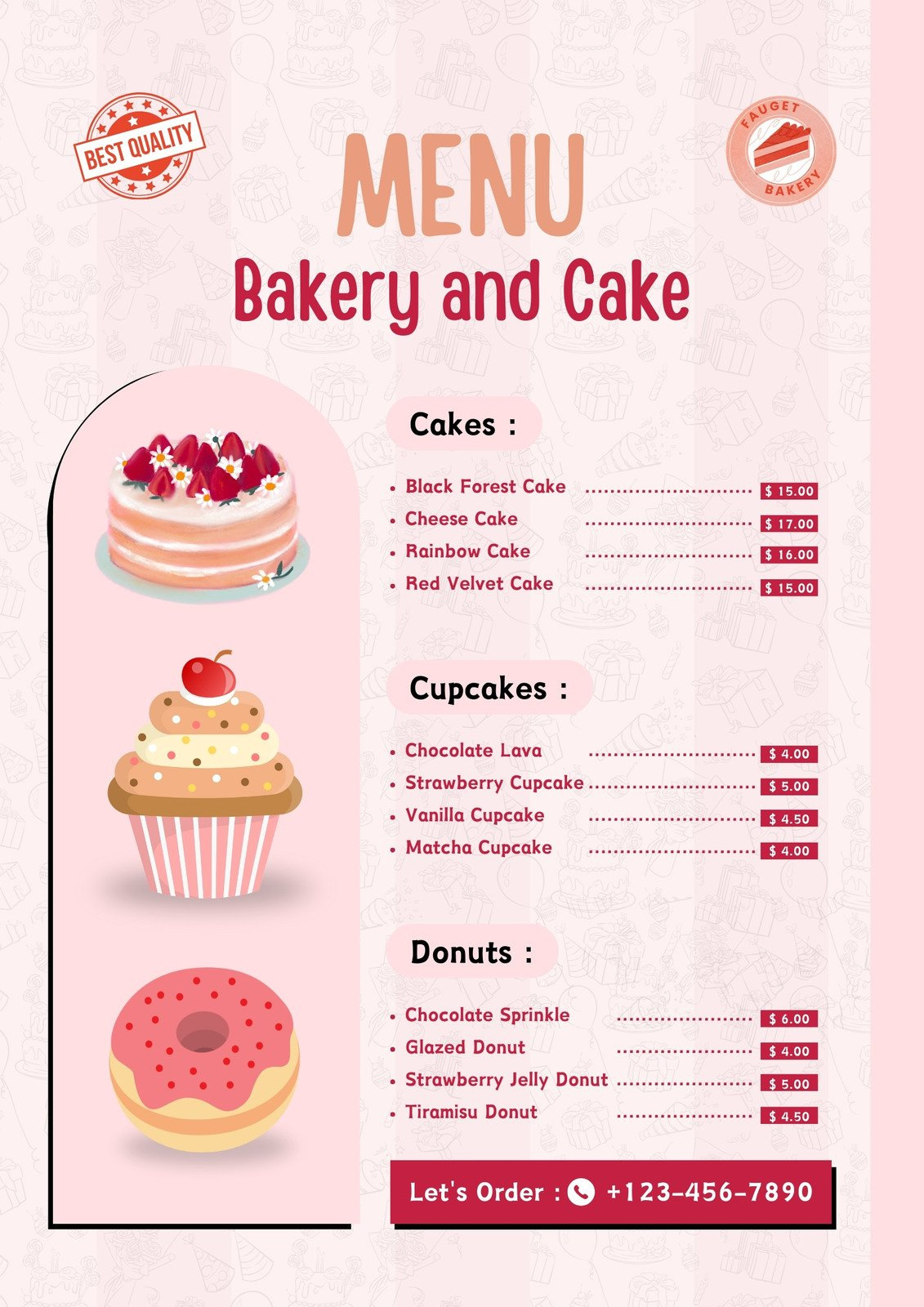 Free And Customizable Delectable Bakery Menu Templates | Canva regarding FREE Printable Bakery Menu Templates