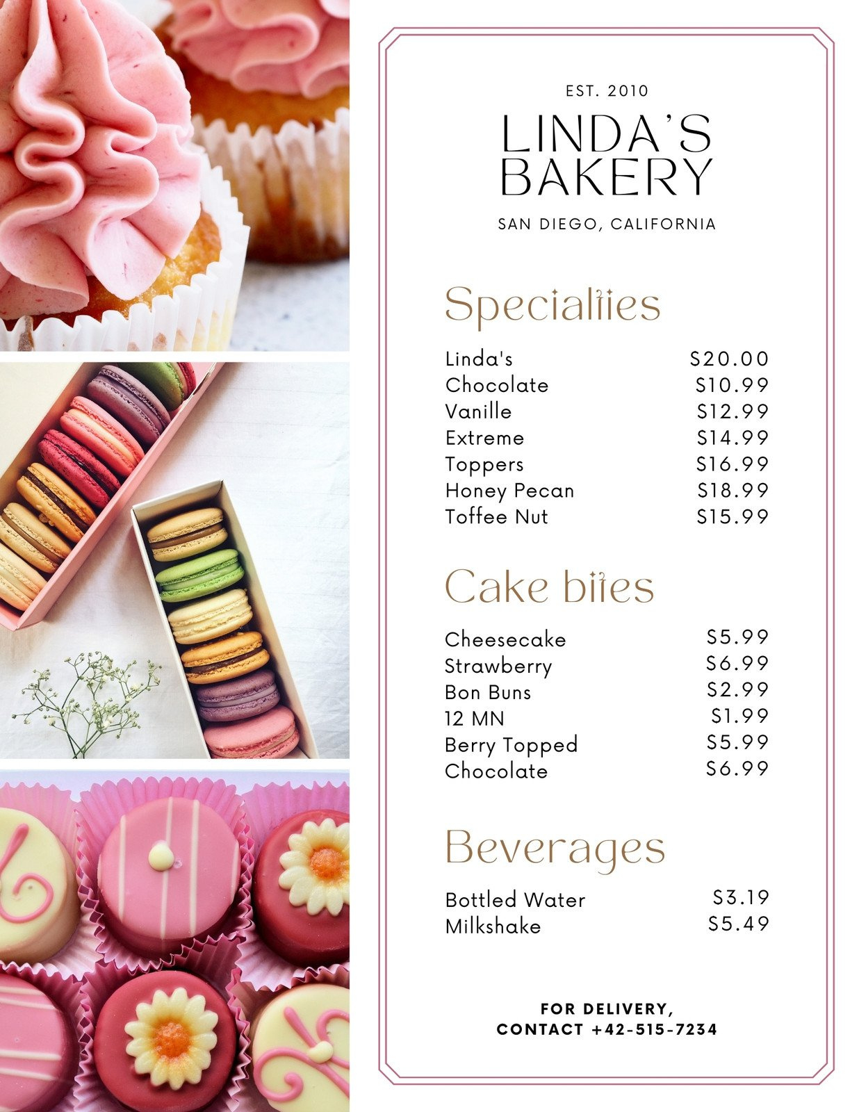 Free And Customizable Delectable Bakery Menu Templates | Canva with regard to FREE Printable Bakery Menu Templates