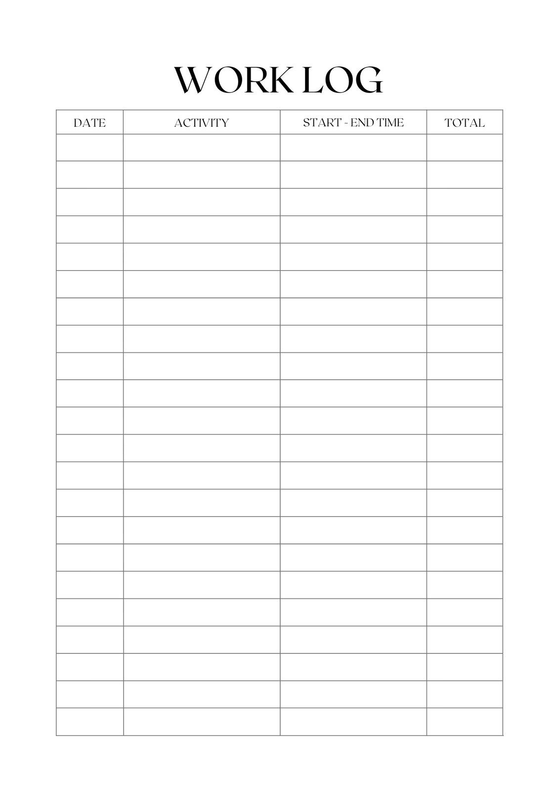 Free And Customizable Log Templates throughout FREE Printable Blank Log Sheet Template