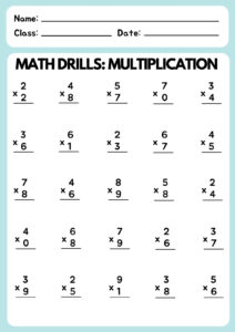 Free And Customizable Multiplication Templates | Canva throughout Free Printable Basic Multiplication Worksheets