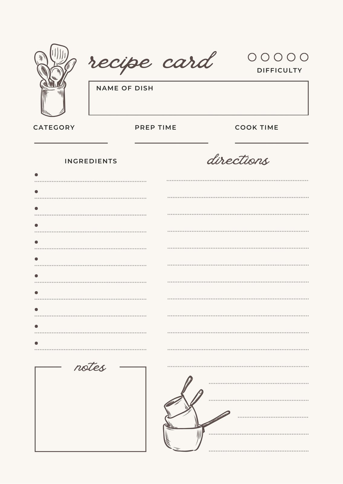 Free And Customizable Recipe Templates | Canva inside Free Printable Blank Recipe Sheets