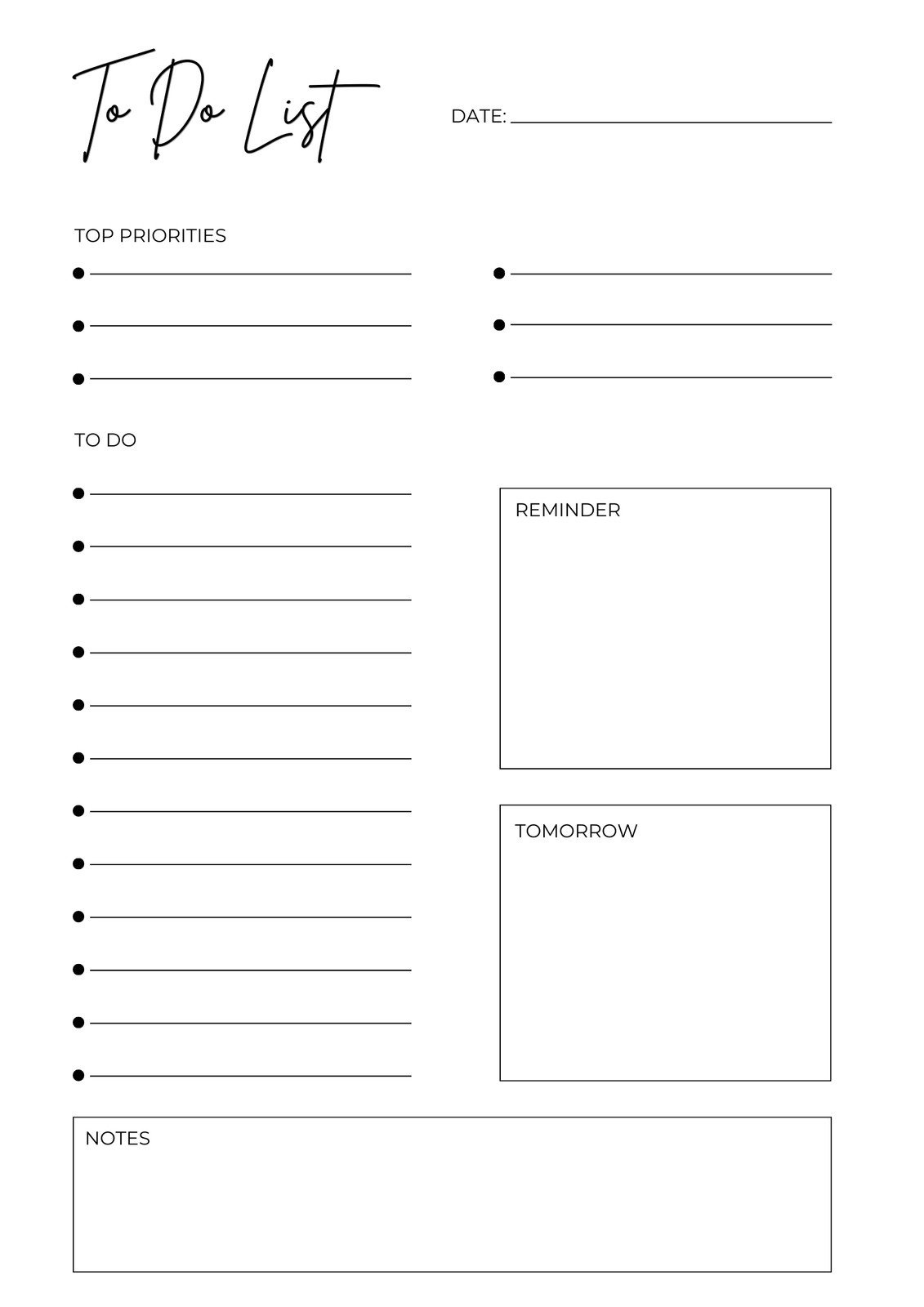 Free And Customizable To Do List Templates pertaining to Free Printable Blank To Do List Template