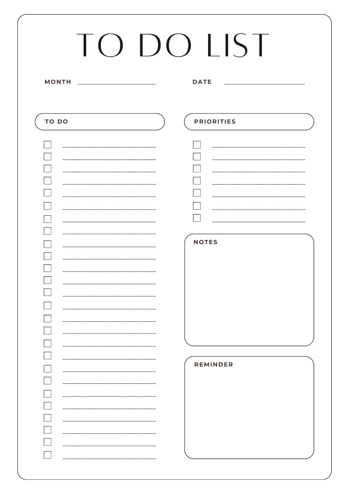 Free And Customizable To Do List Templates with regard to FREE Printable Blank to Do List
