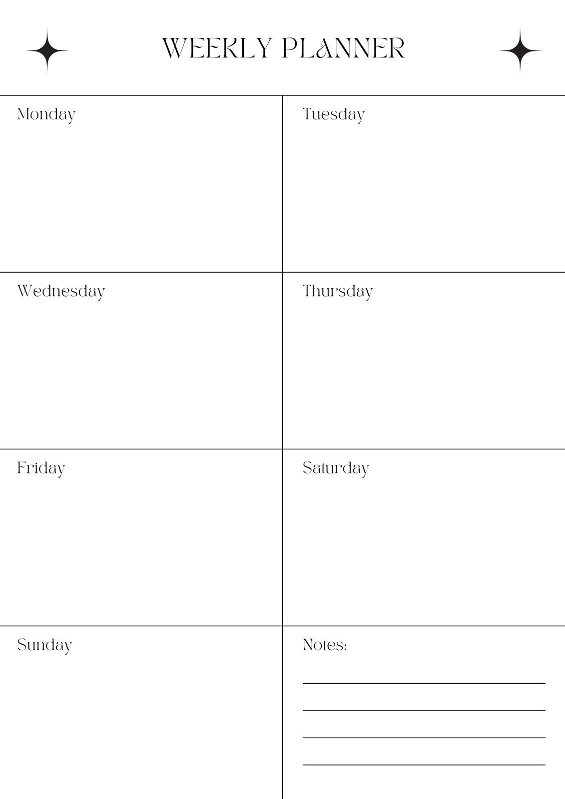 Free And Customizable Weekly Planner Templates | Canva inside Free Printable Blank Weekly Calendar Template