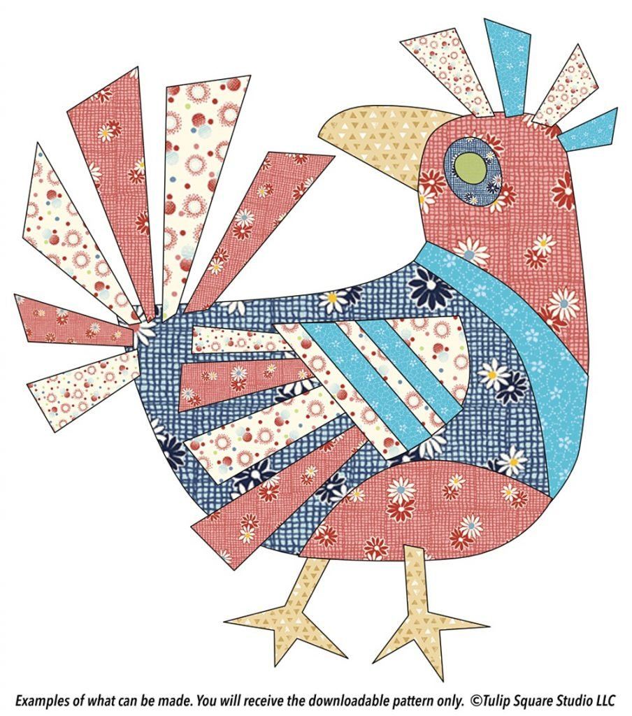 Free Appliqué Pattern - Scrappy Art Bird - Tulipsquare intended for Free Printable Bird Applique Patterns