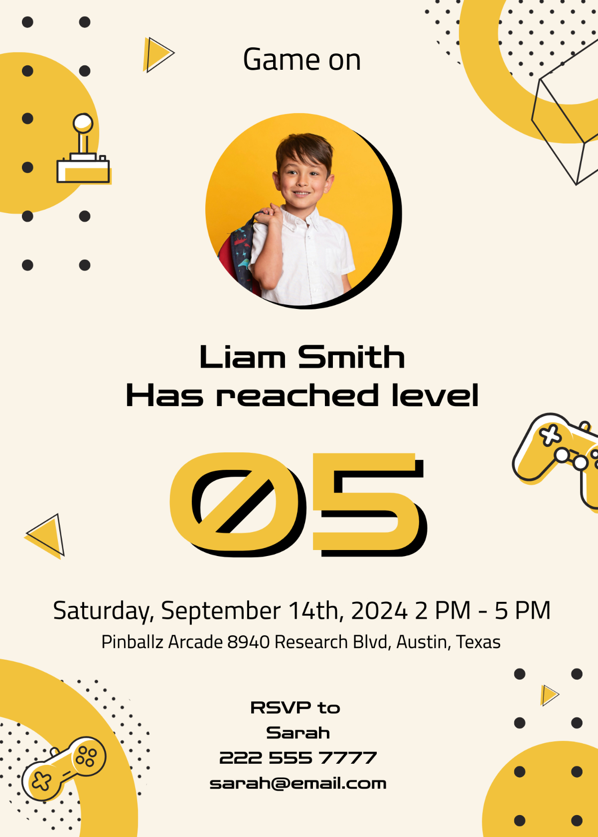 Free Arcade Birthday Invitation Template To Edit Online in Free Printable Arcade Birthday Invitations