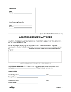 Free Arkansas Beneficiary Deed Form | Pdf | Word in FREE Printable Beneficiary Deed Arkansas