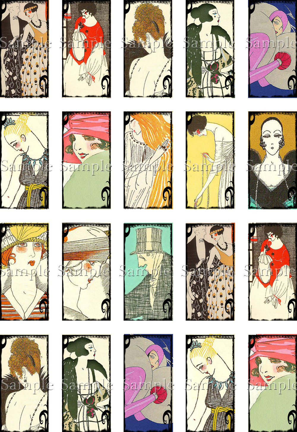 Free Art Deco Collage Sheet Archives - with regard to Free Printable Art Deco Images