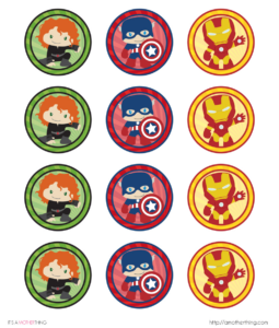 Free Avengers Super Hero Birthday Party Cupcake Topper Printables with regard to Free Printable Avengers Cupcake Toppers Printable